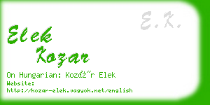 elek kozar business card